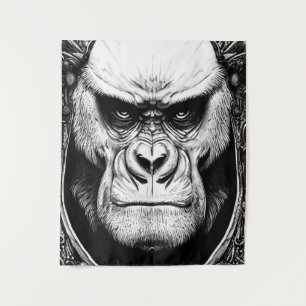 Tapiz Línea de Ilustracion natural salvaje Gorilla Ape A