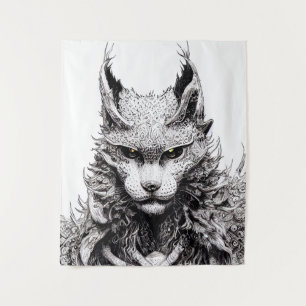 Tapiz Línea de Ilustracion natural silvestre Lynx Wild C