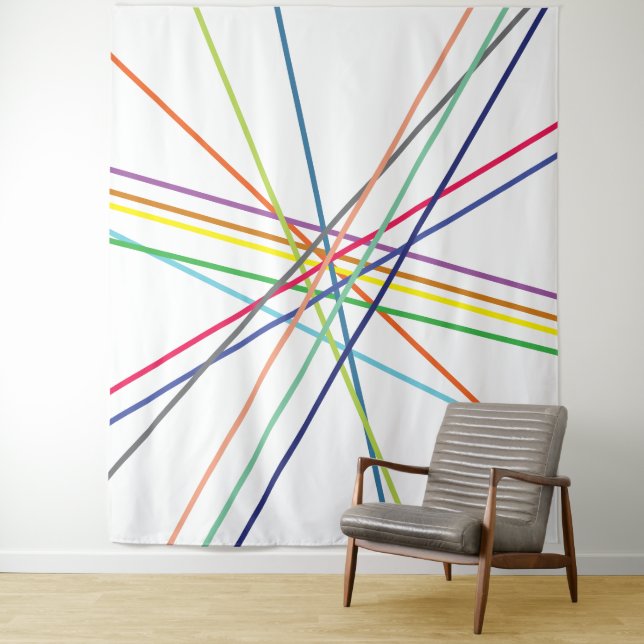Tapiz Líneas de cruce de grises multicolores (In situ)