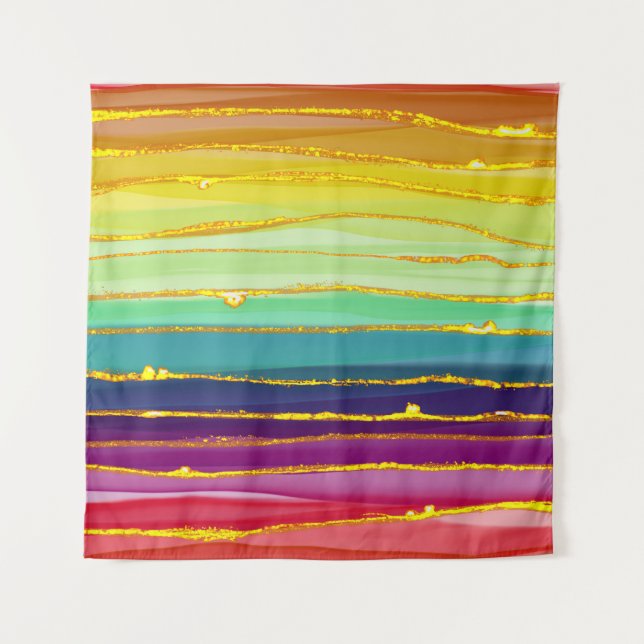 Tapiz Líneas del arcoiris: composición abstracta de lujo (Anverso)