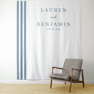 Tapiz Líneas minimalistas de navy elegantes