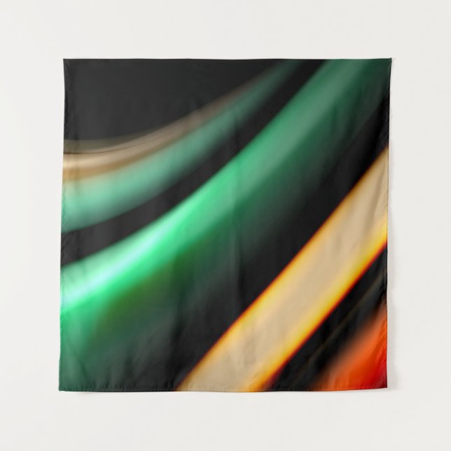 Tapiz Líneas suaves de seda abstractas sobre negro, mult (Anverso)