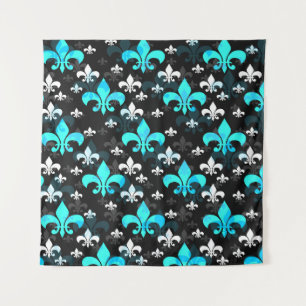 Tapiz Lirio Azul Blanco Fleur De Lis