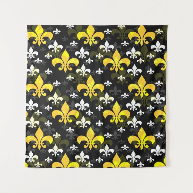 Tapiz Lirios Amarillos Blancos Fleur De Lis (Anverso)