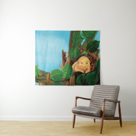 Tapiz Lirón careto comiendo avellana