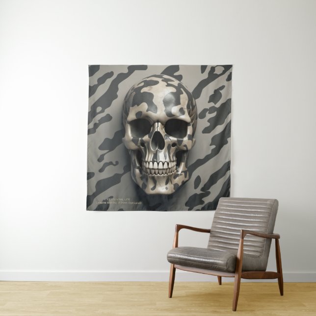 Tapiz LITE Memento Mori Camo Skull EXISTENCIAL (In situ)