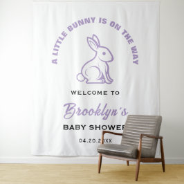 Tapiz Little Bunny White Purple Fun Baby Shower Backups
