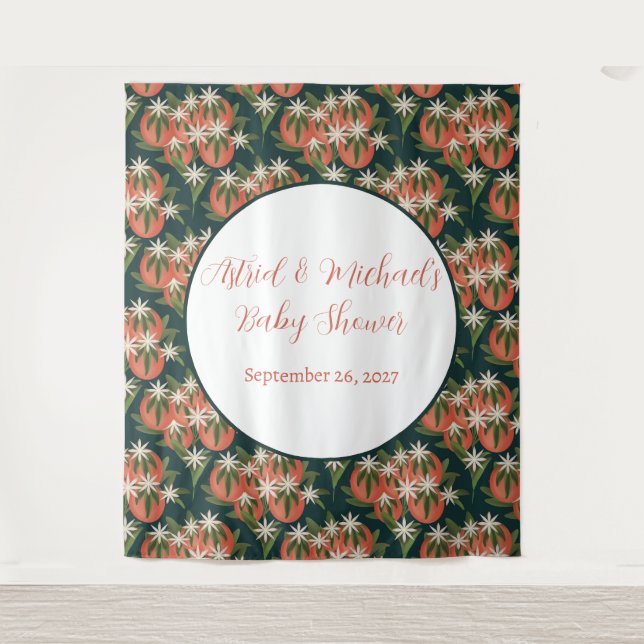 Tapiz Little Cutie Clementine | Citrus Theme Baby Shower (Anverso)