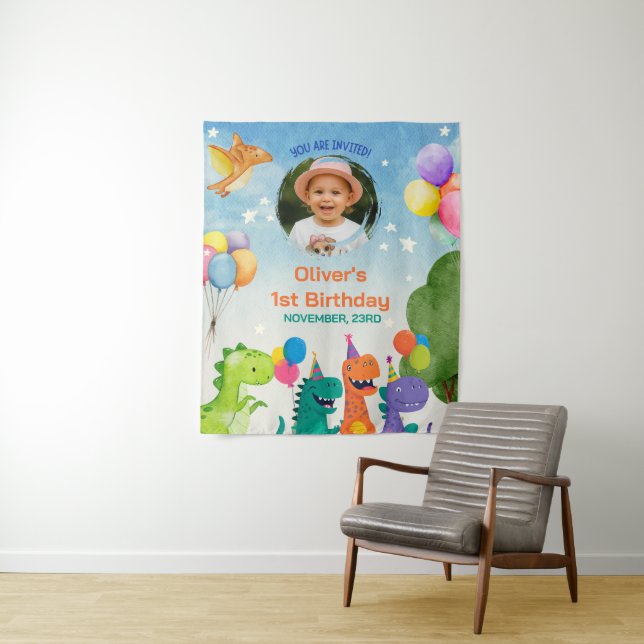 Tapiz Little Dino 1st Birthday (In situ)