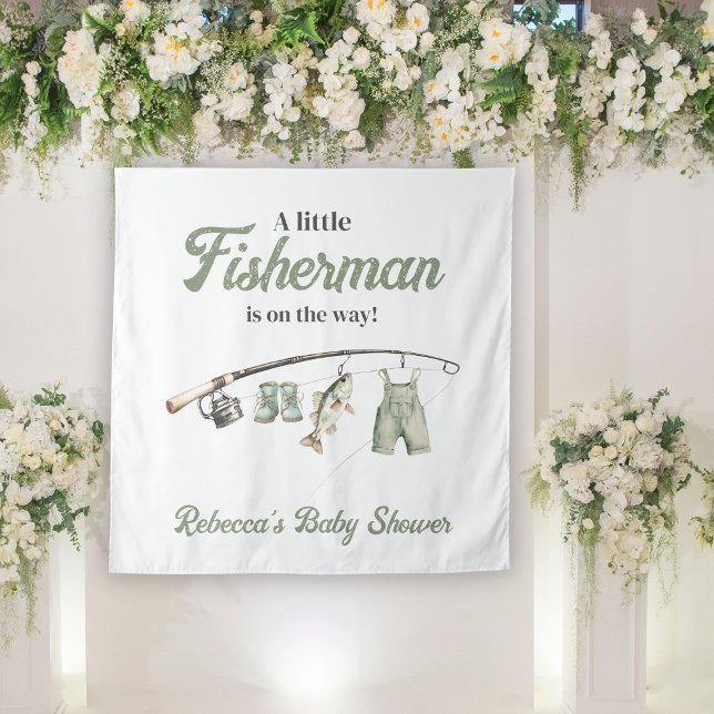 Tapiz Little Fishman Clothesline Fishing Baby Shower (Subido por el creador)