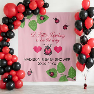 Tapiz Little Love Bug Is On The Way Ladybug Baby Shower