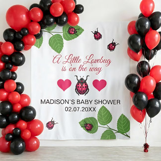 Tapiz Little Love Bug Is On The Way Ladybug Baby Shower