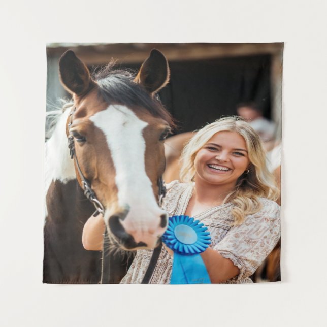 Tapiz Livestock Show Horse Photo Customize (Anverso)