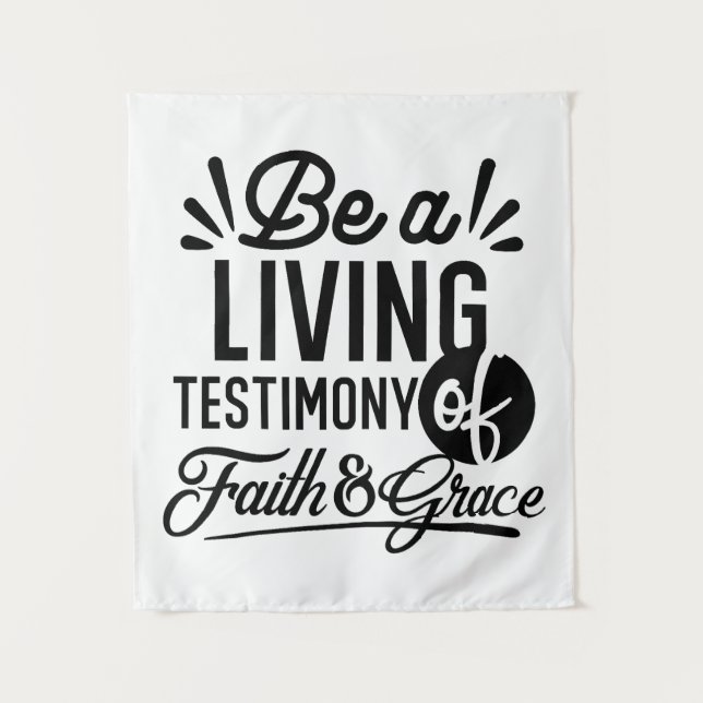 Tapiz Living Testimony Bible Quote Christian Motivation (Anverso)