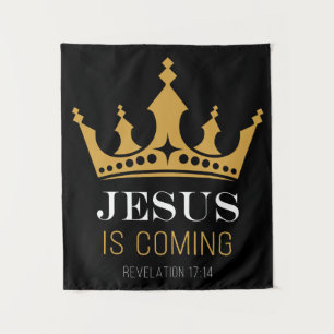 Tapiz Llega JESÚS - Revelación 17:14 Fe cristiana