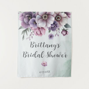 Tapiz Lluvia de Regalos de Boda Floral Lavanda y Verde