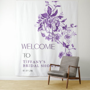 Tapiz Lluvia de Regalos Nupcial Floral Púrpura Toile Fra