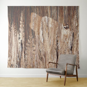Tapiz Lobo de Howling en Madera Texturada