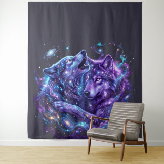 Tapiz Lobo de la galaxia mística Arte-Espacio colgante d
