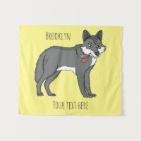 Lobo gris con ilustracion de personalizado de tube
