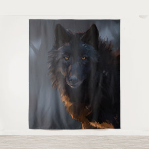 Tapiz lobo negro