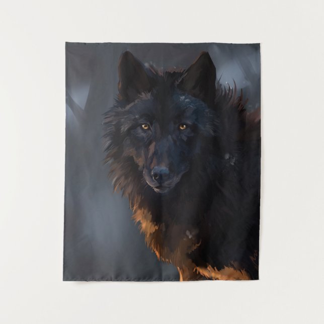 Tapiz lobo negro (Anverso)