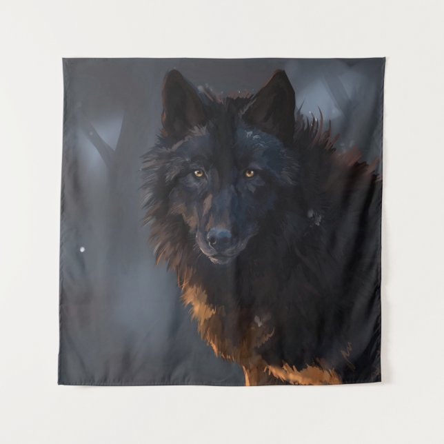 Tapiz Lobo negro (Anverso)