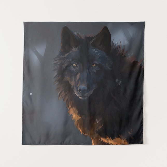 Tapiz lobo negro (Anverso)