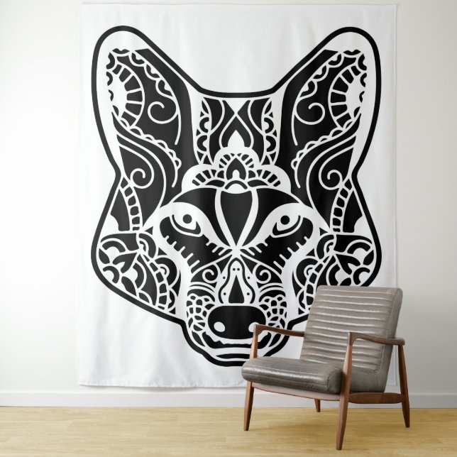 Tapiz Lobo tribal (In situ)