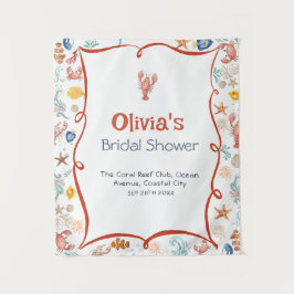 Tapiz Lobster She Is a Catch Bridal Shower Banner