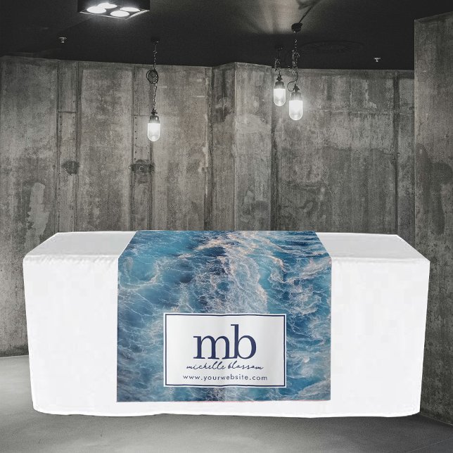 Tapiz Logo de Ondas de Playa Mantel para Mesa Banner de  (Beach Waves Logo Business Table Runner Banner Tapestry)