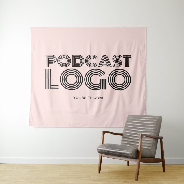 Tapiz Logo de Rubor Pink Modern Podcast (In situ (horizontal))