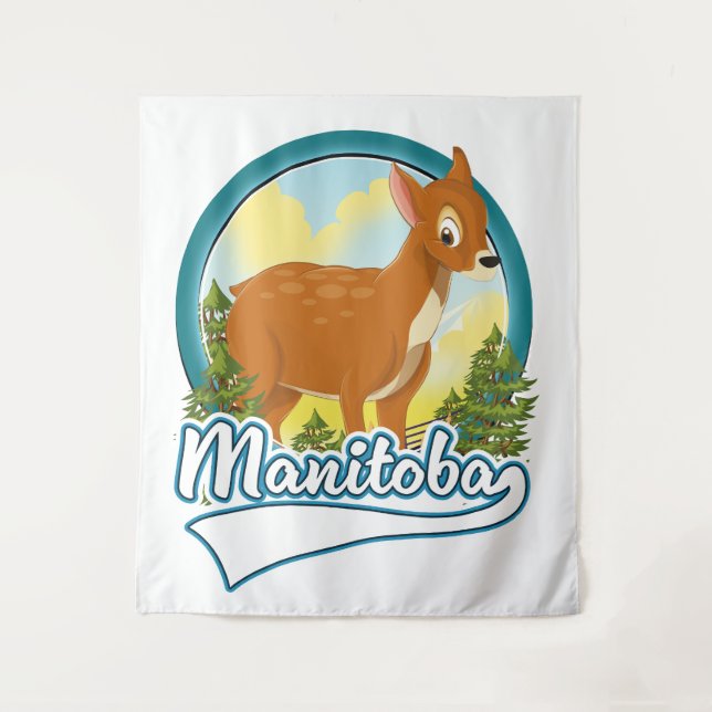 Tapiz Logo de viaje de Manitoba Canadá (Anverso)