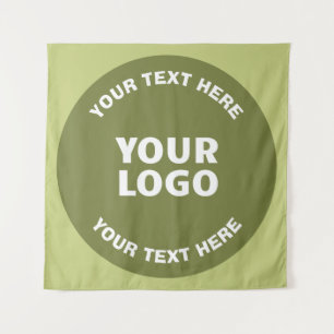 Tapiz Logotipo cargado o diseño y texto editable Cualqui