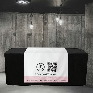 Tapiz Logotipo de código QR Rosa Evento Expo Corredor de