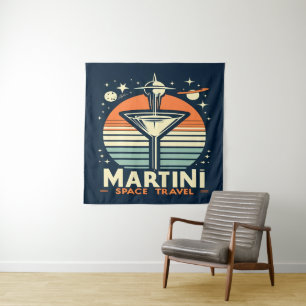 Tapiz Logotipo de despegue de viaje espacial Martini