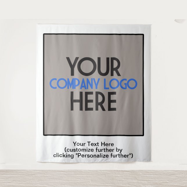 Tapiz Logotipo de la empresa Exposición comercial Fondo  (Anverso)