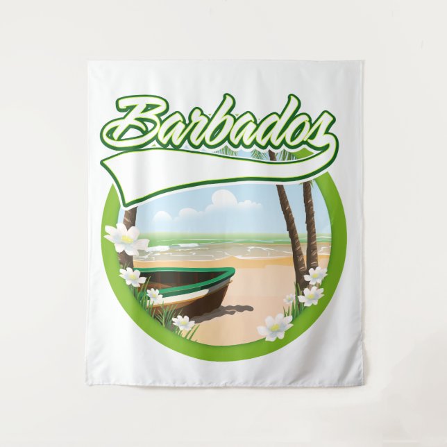 Tapiz logotipo de viajes a Barbados (Anverso)