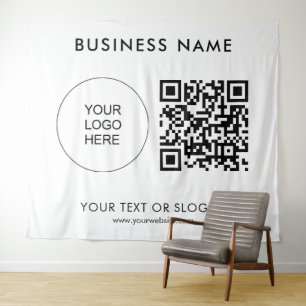 Tapiz Logotipo del Seminario de fiestas Texto Código QR