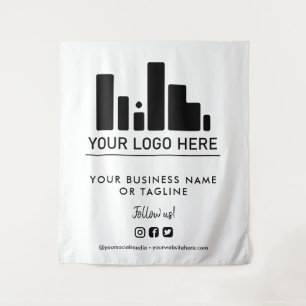 Tapiz Logotipo grande y entorno de medios sociales