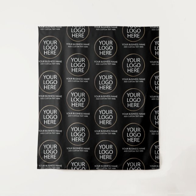 Tapiz Logotipo profesional y compañía de texto negro (Anverso)
