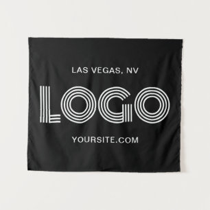 Tapiz Logotipo rectangular moderno en blanco y negro
