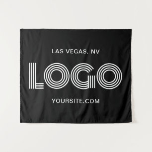 Tapiz Logotipo rectangular moderno en blanco y negro