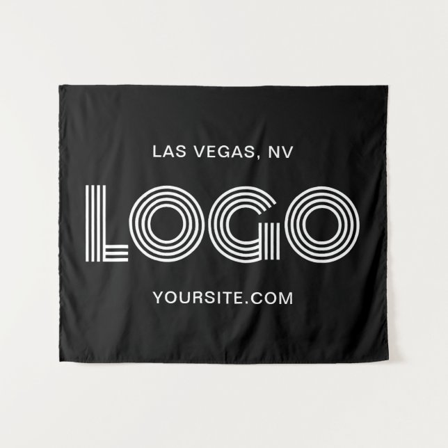 Tapiz Logotipo rectangular moderno en blanco y negro (Anverso (horizontal))