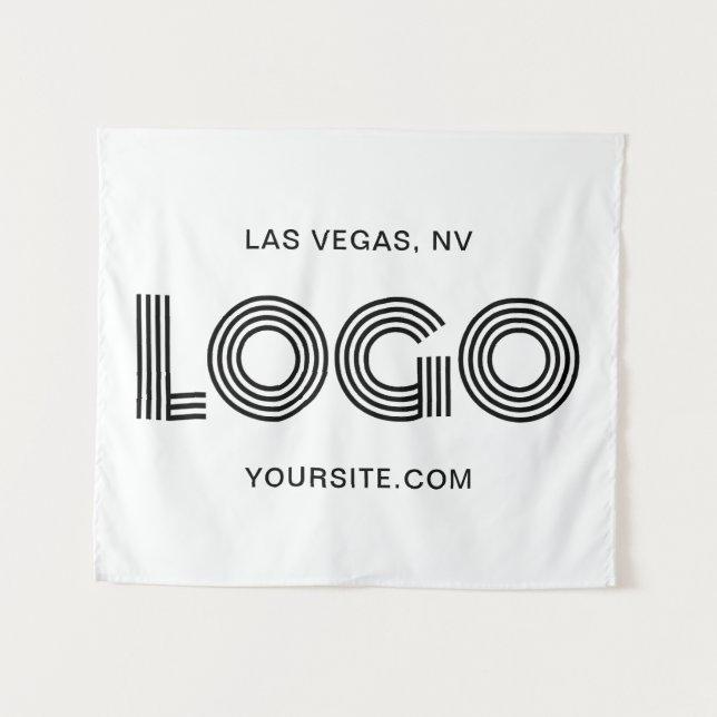 Tapiz Logotipo rectangular moderno negro (Anverso (horizontal))