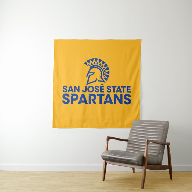Tapiz Logotipo Wordmark de Spartans del estado de San (In situ)