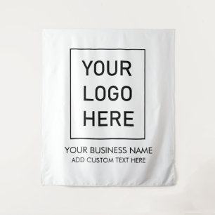 Tapiz Logotipo y texto corporativo de empresa blanco pro