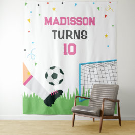 Tapiz Lona Soccer girl Sport Birthday backdrop banner
