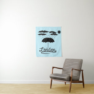 Tapiz Londres el   debajo de un paraguas