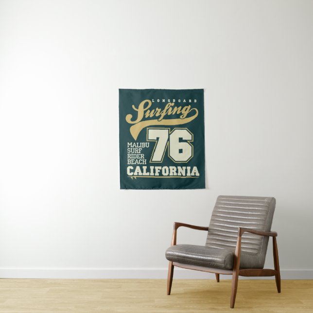 Tapiz Longboard que practica surf el | California 76 (In situ)